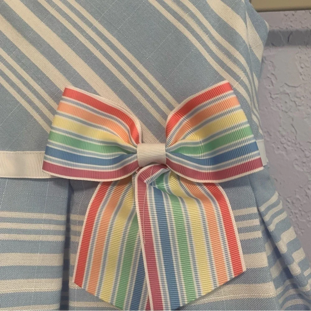 Bonnie Jean Toddler Girl Striped Bow Flutter Sleeves Fit And Flare Dress